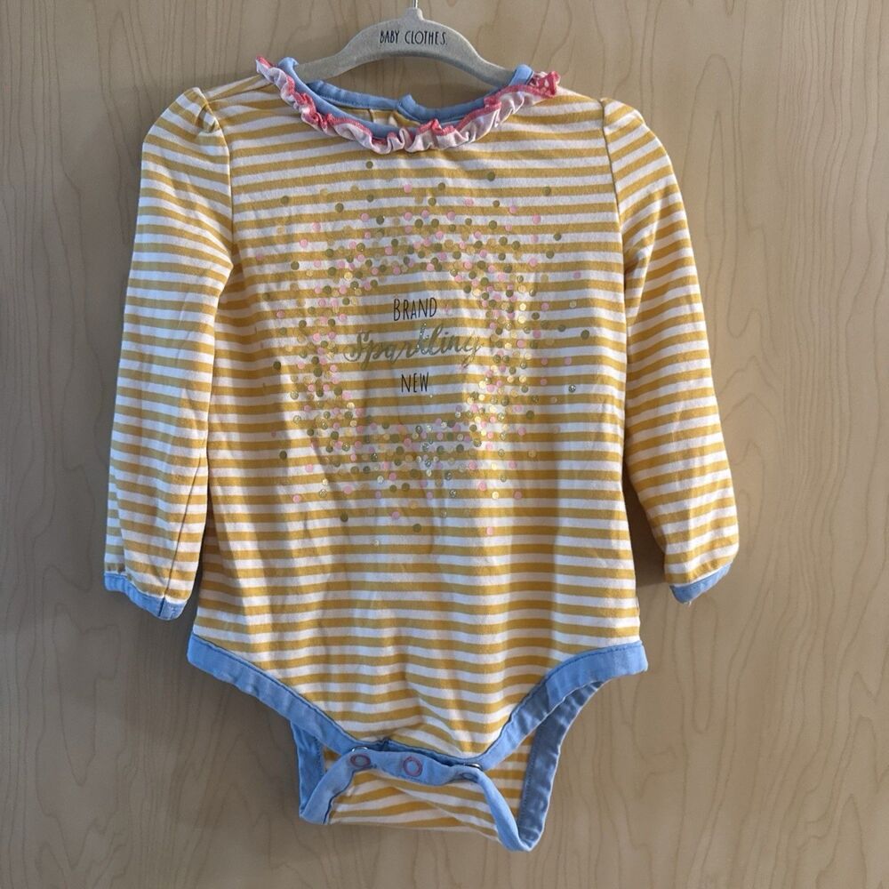 Matilda Jane Bodysuit Size 12-18 Months Brand New Sparkling Yellow Long Sleeve